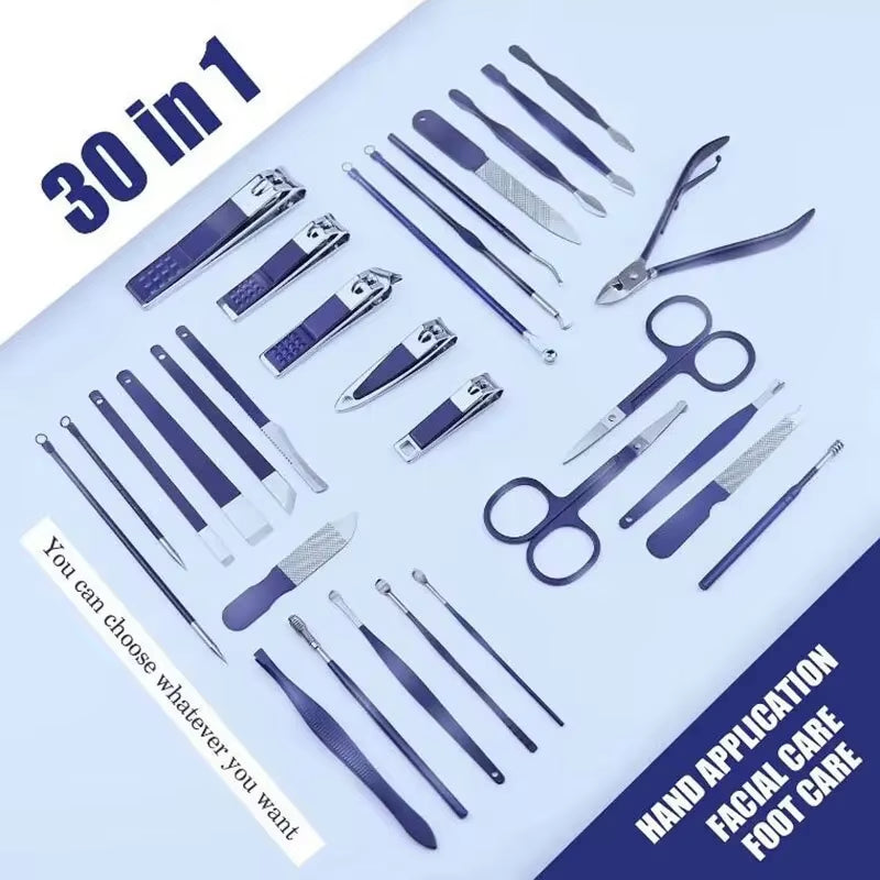New Manicure Cutters 30 Pcs Nail Clipper Set Household Stainless Steel Manicure Kit Nail Clippers Pedicure Nail Scissors Tool