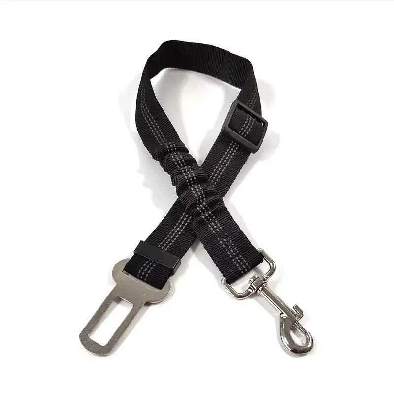 Reflective Dog Seat Belt - Adjustable and Durable Nylon Harness with Bungee Fabric Belt for Safe and Secure Car Travel