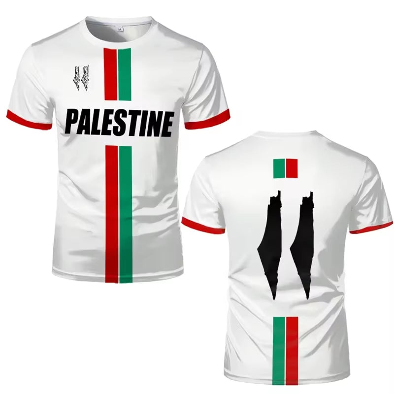 Palestine Football T Shirts Men Summer Short Sleeve Palestinian Flag 3D Printed T-Shirts Sports Casual Womens Mens Tops Clothing