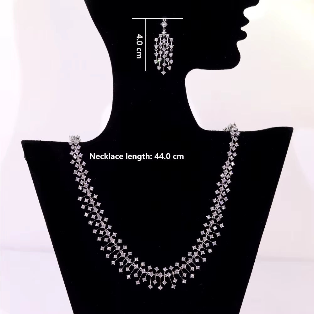 Fashion CZ Bride Indian Jewelry Set for Women Water Drop Wedding Design Choker Necklace Girlfriend Birthday Gifts X0520