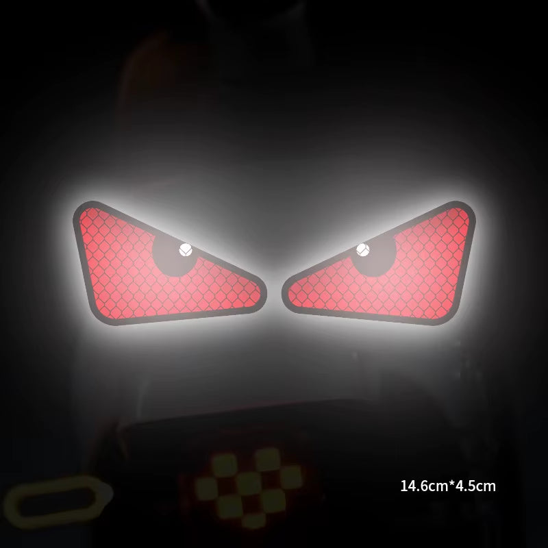 Devil Eye Reflective Motorcycle Safety Warning Stickers Decor Moto Bike Scooter Body Windshield Helmet Tailbox Decal Accessories