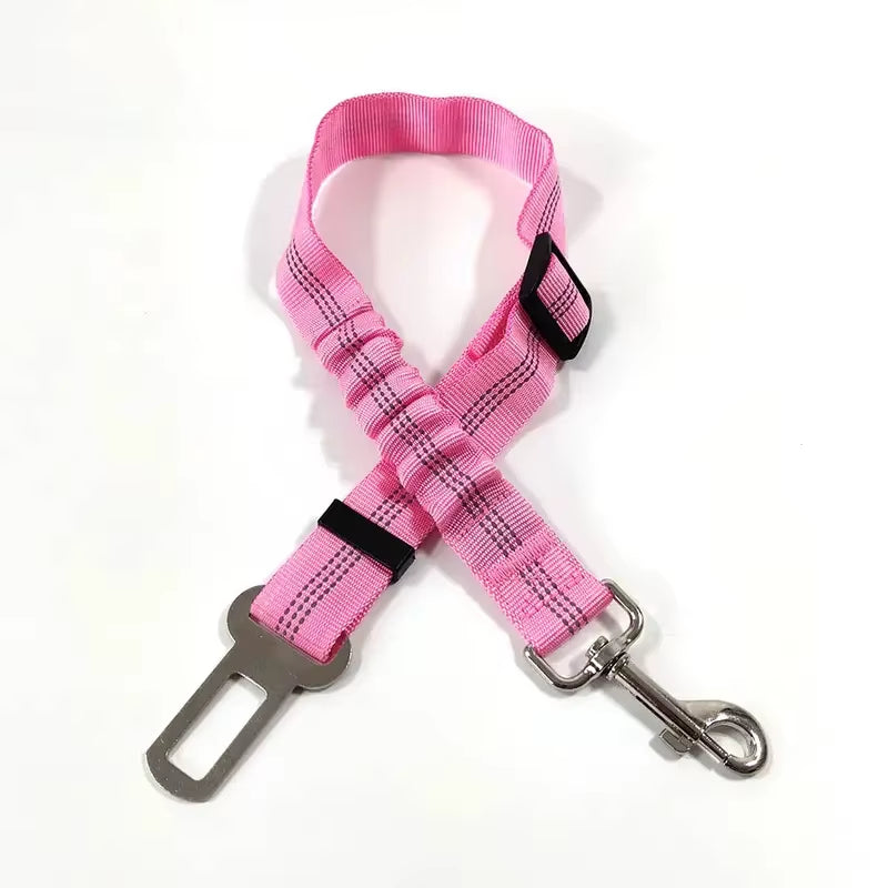 Reflective Dog Seat Belt - Adjustable and Durable Nylon Harness with Bungee Fabric Belt for Safe and Secure Car Travel