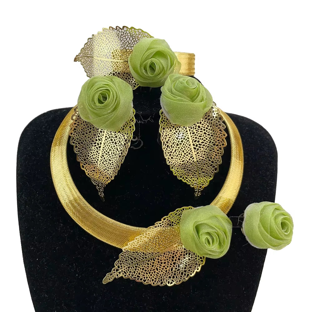 Woman Necklace Jewelry Set Fashion Necklace Earring Ring Bracelet Trend Clothing Jewelry FHK20644