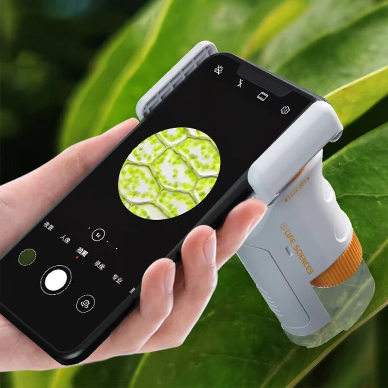 Kid Science Experiment Pocket Microscope Toy Kit 60-120X Educational Mini Handheld Microscope with Light Children Toys Gift