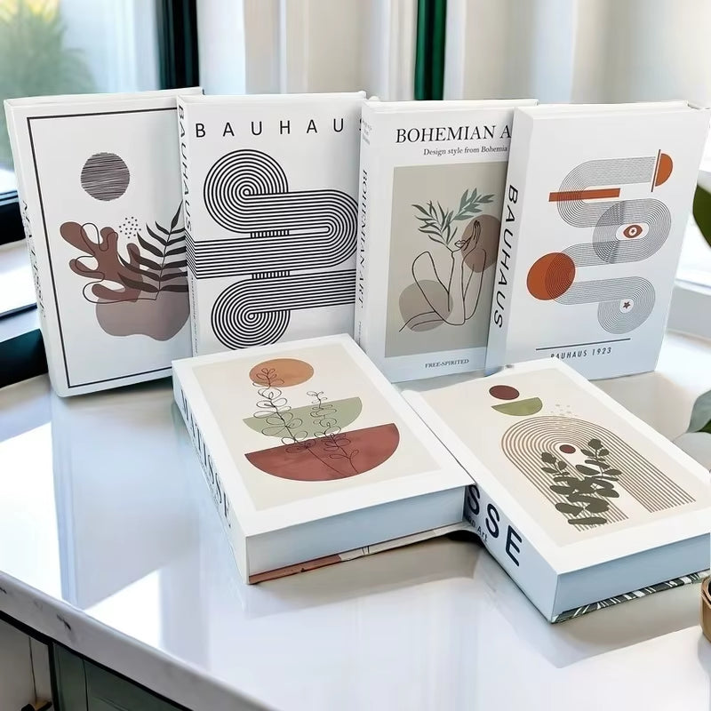 Abstract Van Gogh Luxury Fake Book Home Decor Boho Bauhaus Decorative Books Storage Box Coffee Table Bedroom Interior Decoration