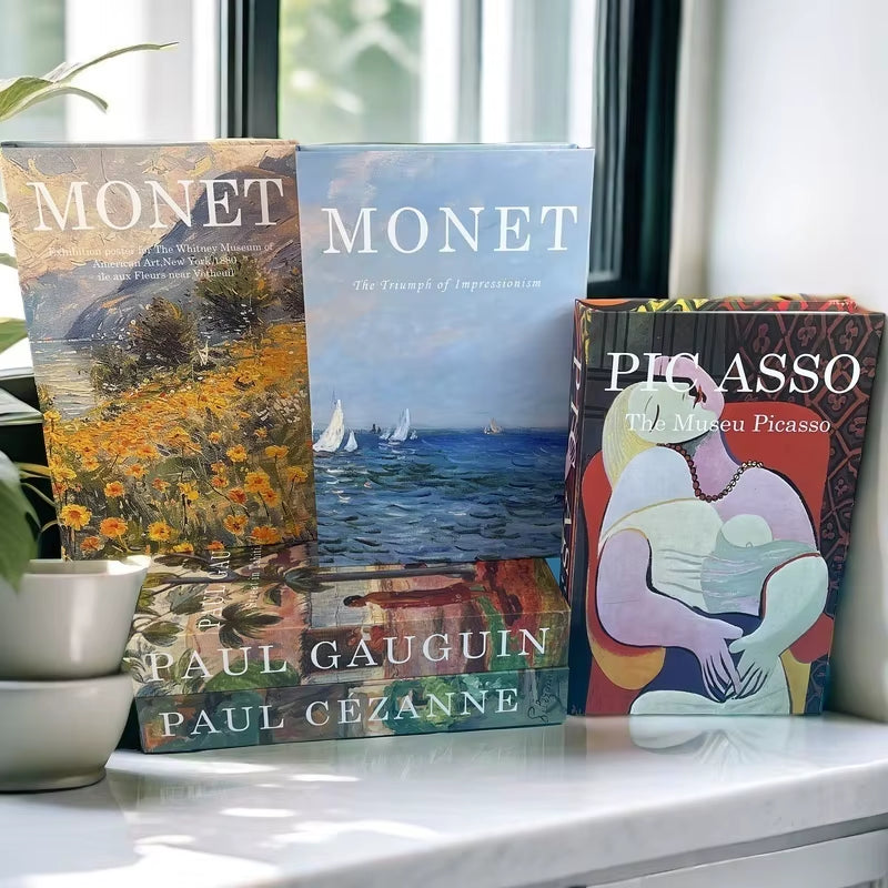 Abstract Van Gogh Luxury Fake Book Home Decor Boho Bauhaus Decorative Books Storage Box Coffee Table Bedroom Interior Decoration